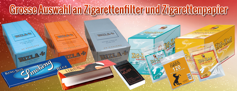 Zigarettenfilter und Zigarettenpapier für günstige Zigaretten / billige Zigaretten günstig online kaufen / bestellen im Online Tabak Shop von Tabac-Trends.ch